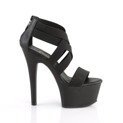 【PLEASER】ASPIRE-669 プラットフォームシューズ Blk Elastic Band-Faux Leather/Blk Matte【取寄】