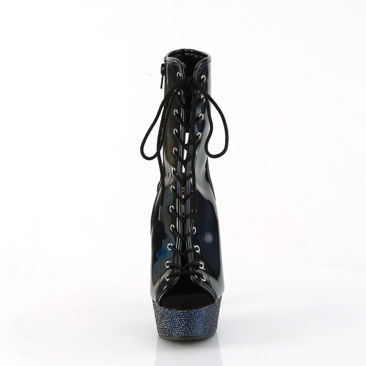 【PLEASER】BEJEWELED-1016-6 プラットフォームシューズ Blk Holo Pat/Midnight Blk RS【取寄】