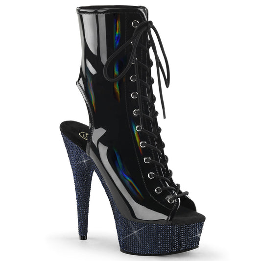 【PLEASER】BEJEWELED-1016-6 シューズ Blk Holo Pat/Midnight Blk RS【取寄】