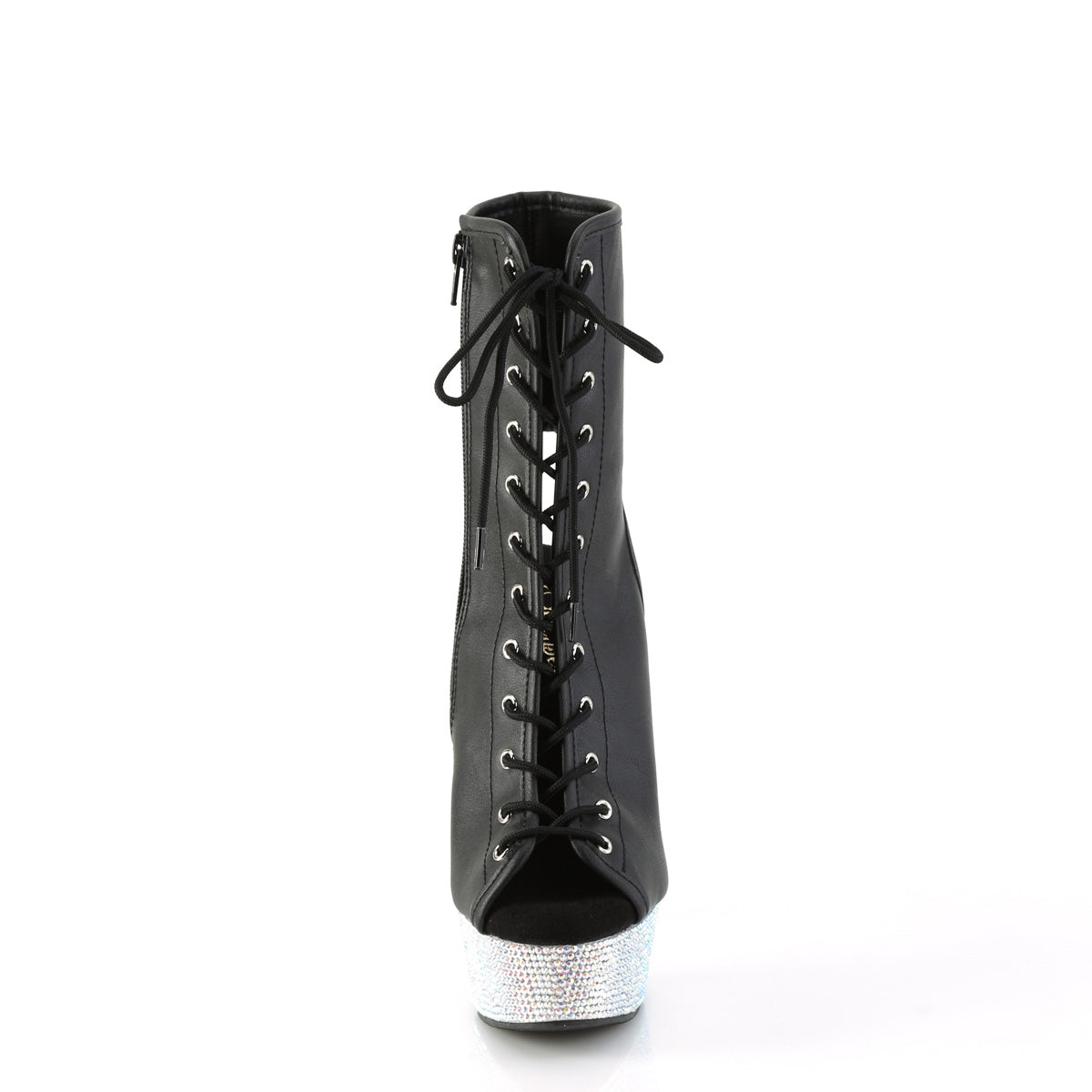 【PLEASER】BEJEWELED-1016-6 シューズ Blk Faux Leather/Slv AB RS【取寄】