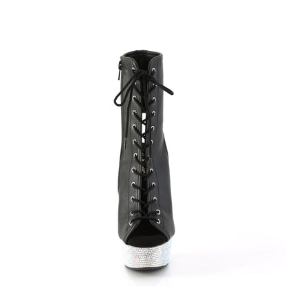【PLEASER】BEJEWELED-1016-6 シューズ Blk Faux Leather/Slv AB RS【取寄】