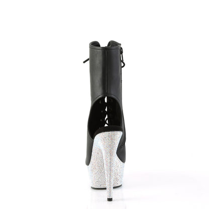 【PLEASER】BEJEWELED-1016-6 シューズ Blk Faux Leather/Slv AB RS【取寄】