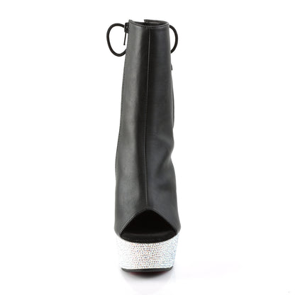 【PLEASER】BEJEWELED-1018DM-6 シューズ Blk Faux Leather/Slv Multi RS【取寄】