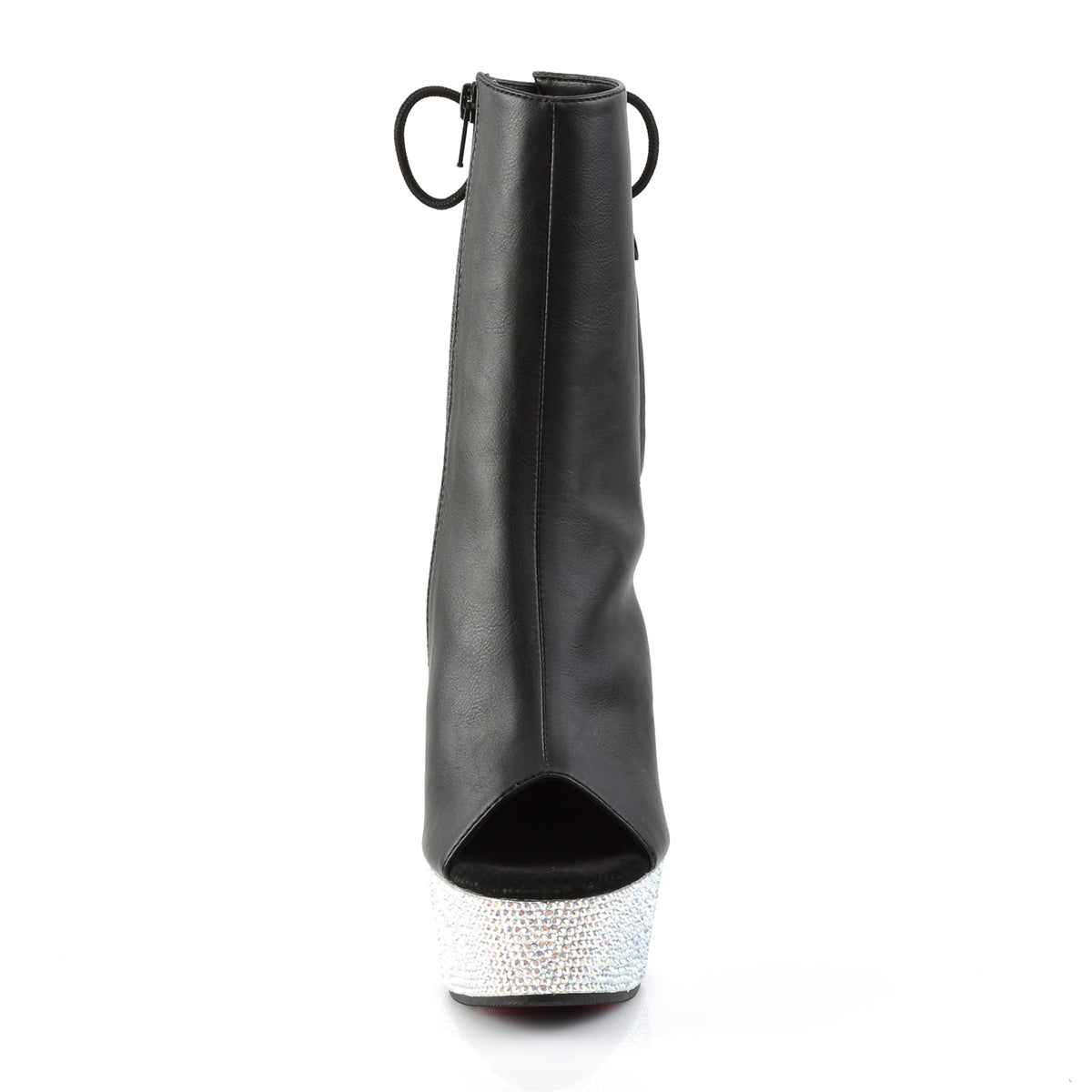 【PLEASER】BEJEWELED-1018DM-6 プラットフォームシューズ Blk Faux Leather/Slv Multi RS【取寄】