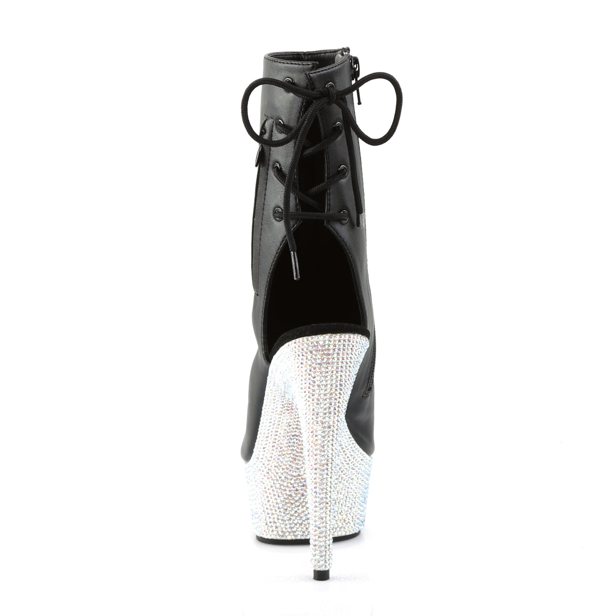 【PLEASER】BEJEWELED-1018DM-6 プラットフォームシューズ Blk Faux Leather/Slv Multi RS【取寄】