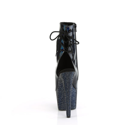 【PLEASER】BEJEWELED-1018DM-7 シューズ Blk Holo Pat/Midnight Blk RS【取寄】