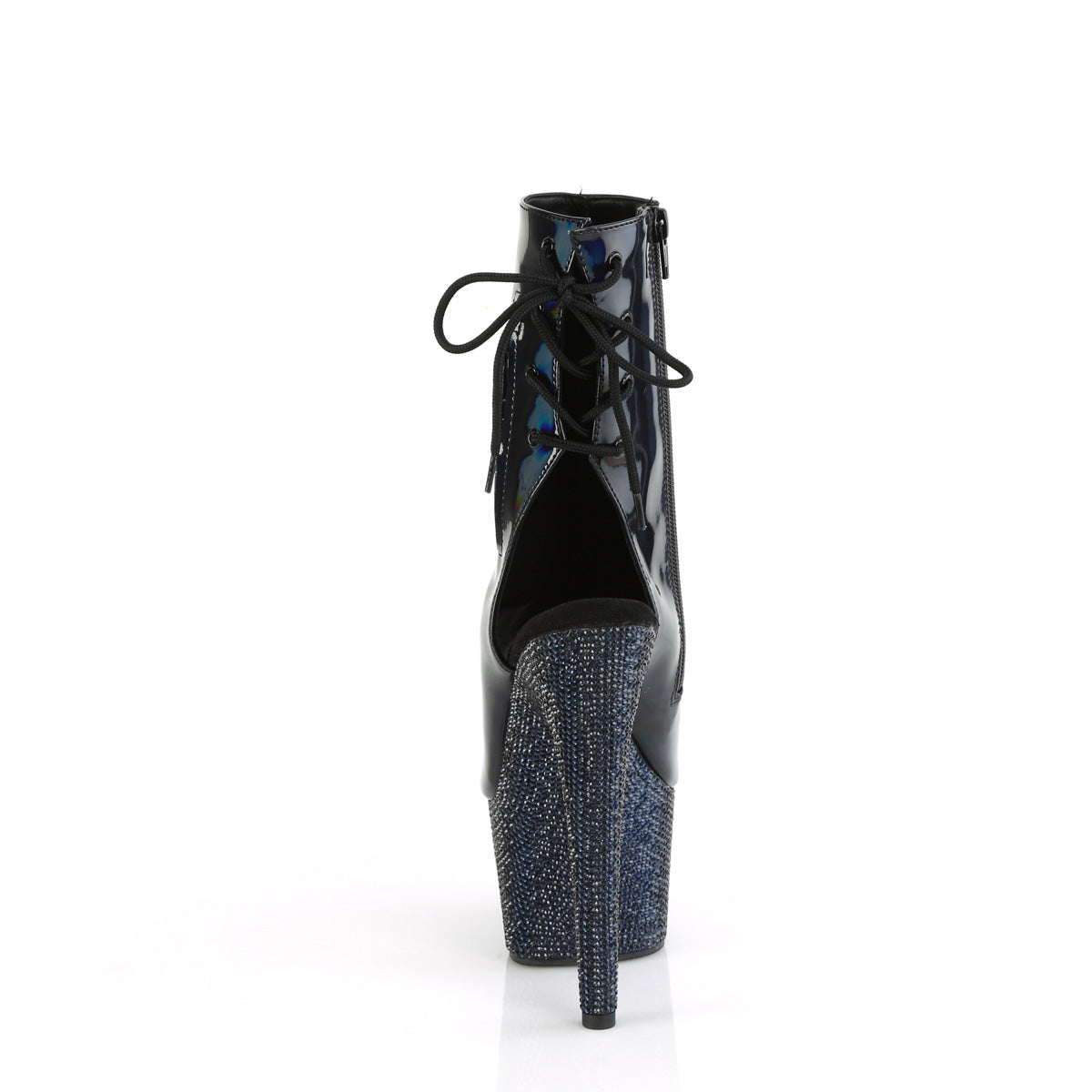 【PLEASER】BEJEWELED-1018DM-7 プラットフォームシューズ Blk Holo Pat/Midnight Blk RS【取寄】