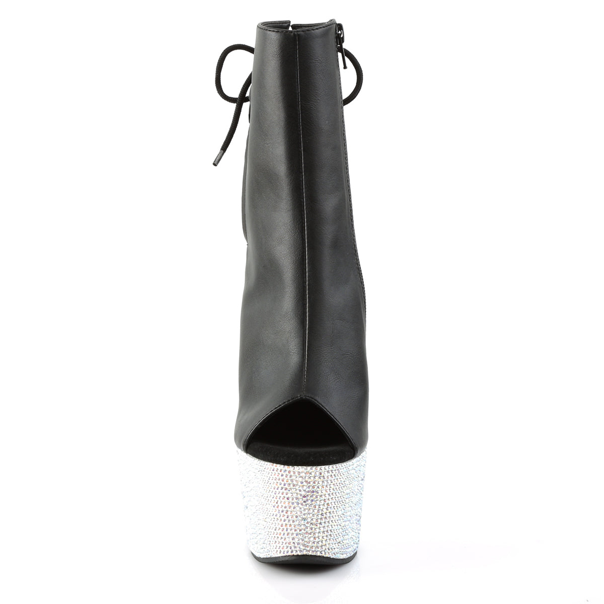 【PLEASER】BEJEWELED-1018DM-7 シューズ Blk Faux Leather/Slv Multi RS【取寄】