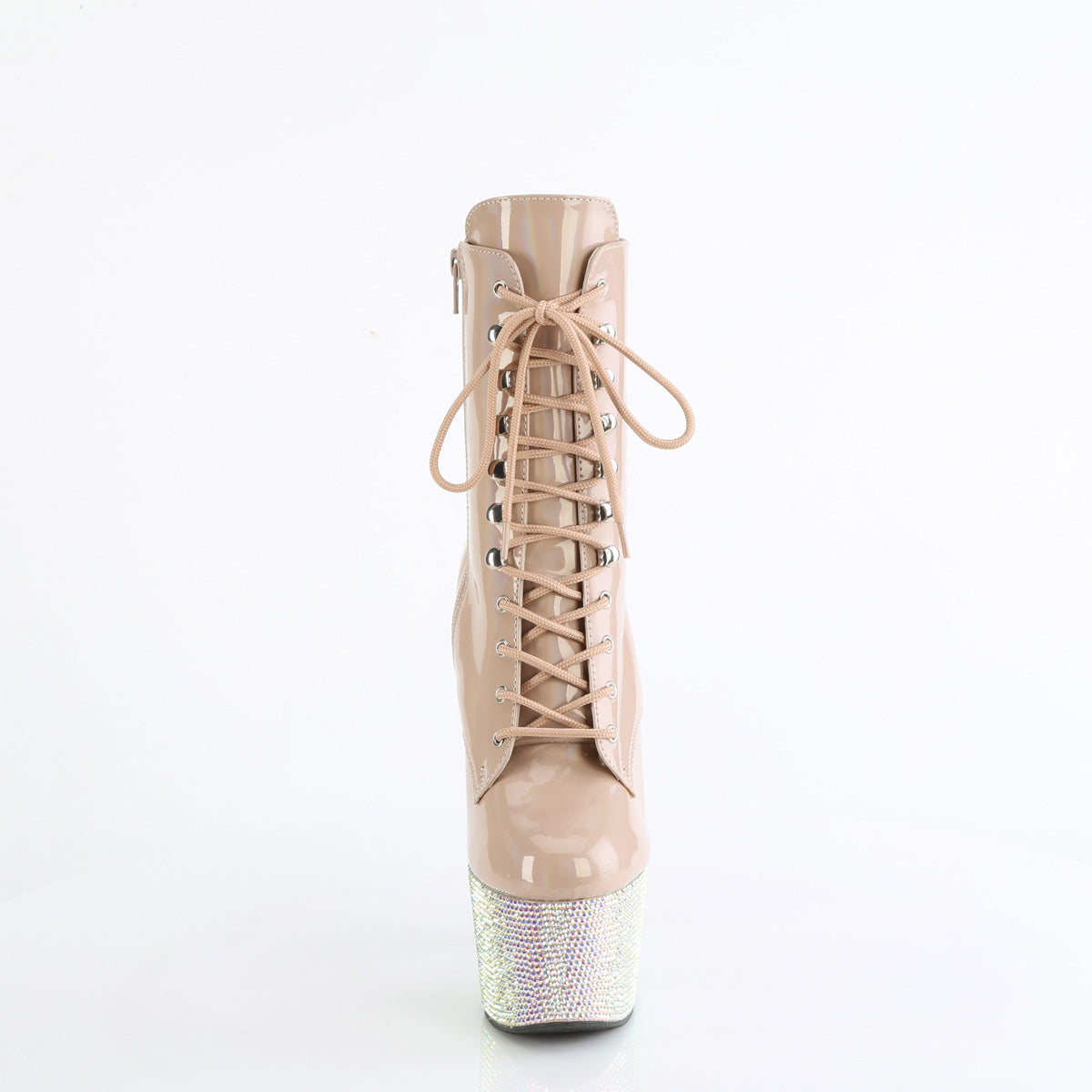 【PLEASER】BEJEWELED-1020-7 プラットフォームシューズ Nude Holo Pat/Nude AB RS【取寄】