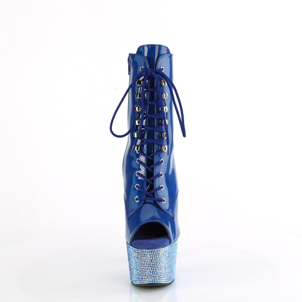 【PLEASER】BEJEWELED-1021-7 プラットフォームシューズ Blue Holo Pat/Blue AB RS【取寄】