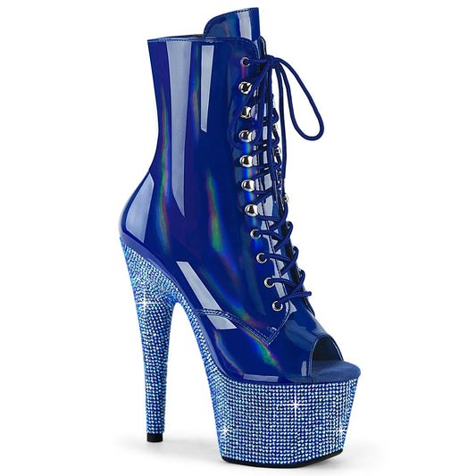 【PLEASER】BEJEWELED-1021-7 シューズ Blue Holo Pat/Blue AB RS【取寄】