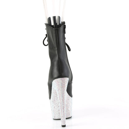 【PLEASER】BEJEWELED-1021-7 プラットフォームシューズ Blk Faux Leather/Slv AB RS【取寄】