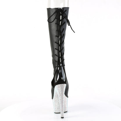 【PLEASER】BEJEWELED-2018-7 シューズ Blk Faux Leather/Slv AB RS【取寄】