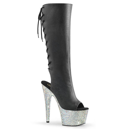 【PLEASER】BEJEWELED-2018-7 シューズ Blk Faux Leather/Slv AB RS【取寄】