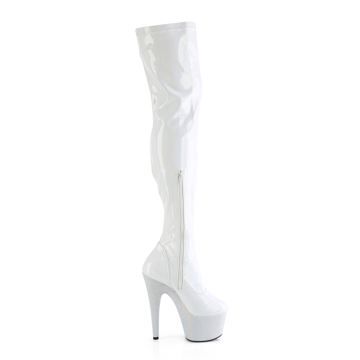 【PLEASER】BEJEWELED-3000-7 シューズ Wht Str Holo Pat/Wht RS【取寄】