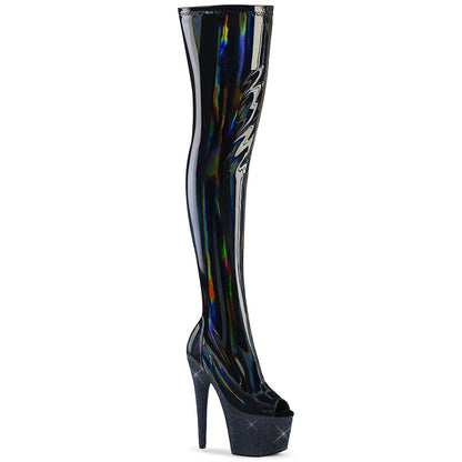 【PLEASER】BEJEWELED-3011-7 シューズ Blk Str Holo Pat/Midnight Blk RS【取寄】