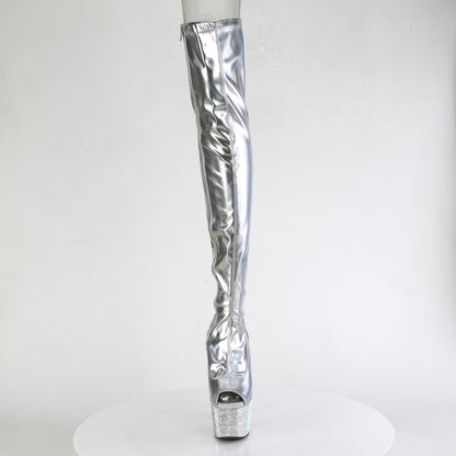 【PLEASER】BEJEWELED-3011-7 プラットフォームシューズ Slv Str Holo Pat/Slv AB RS【取寄】