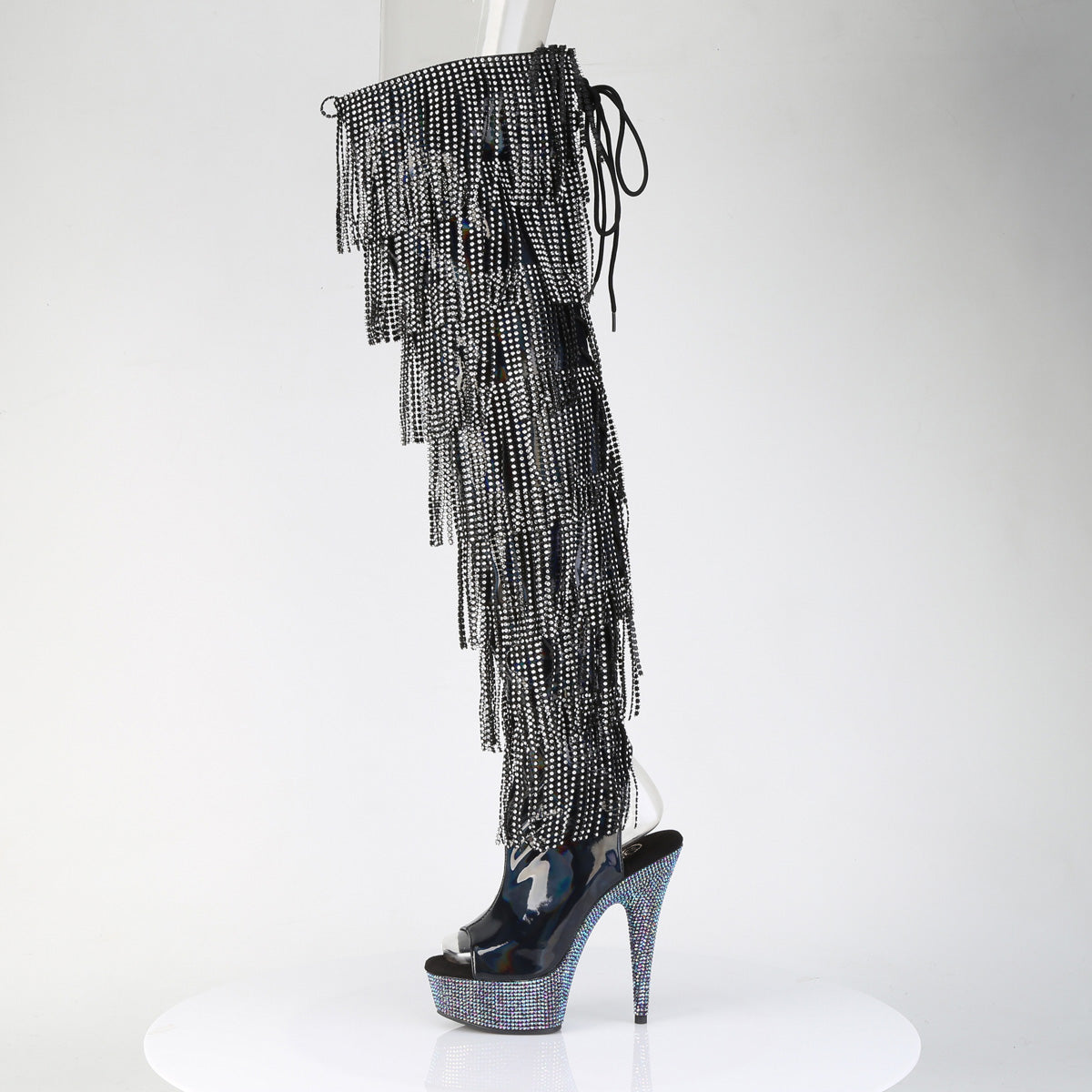 【PLEASER】BEJEWELED-3017HG-RSF シューズ Blk Holo Pat/Slv AB RS【取寄】