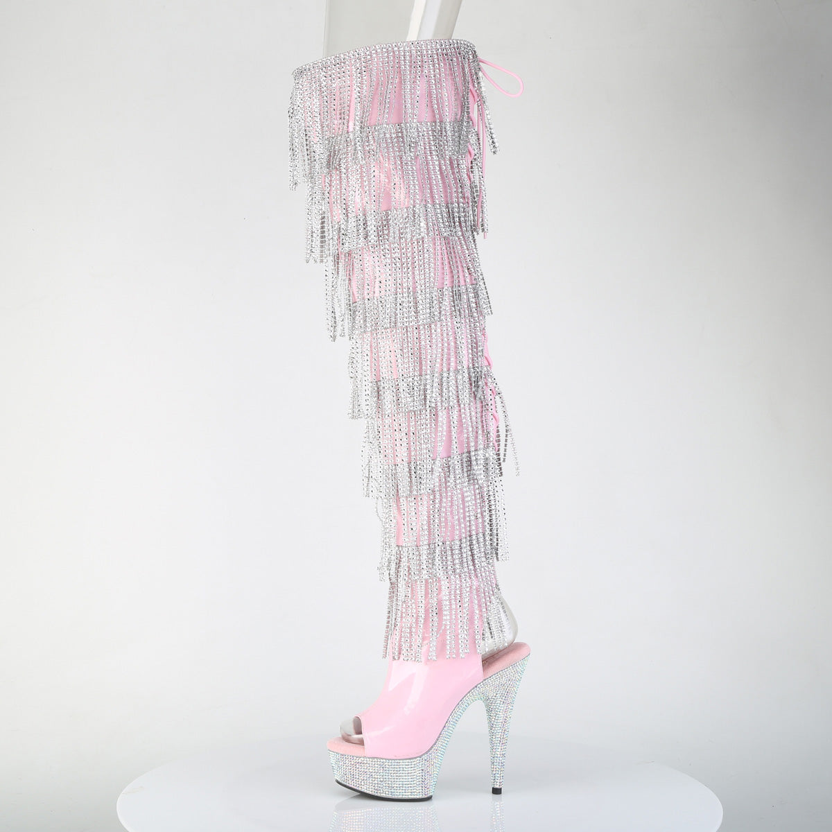 【PLEASER】BEJEWELED-3017HG-RSF シューズ B. Pink Holo Pat/Slv AB RS【取寄】