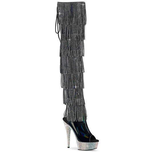 【PLEASER】BEJEWELED-3017HG-RSF シューズ Blk Holo Pat/Slv AB RS【取寄】