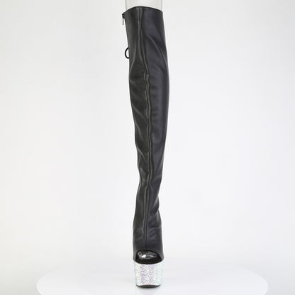 【PLEASER】BEJEWELED-3019MS-7 シューズ Blk Faux Leather/Slv AB RS【取寄】