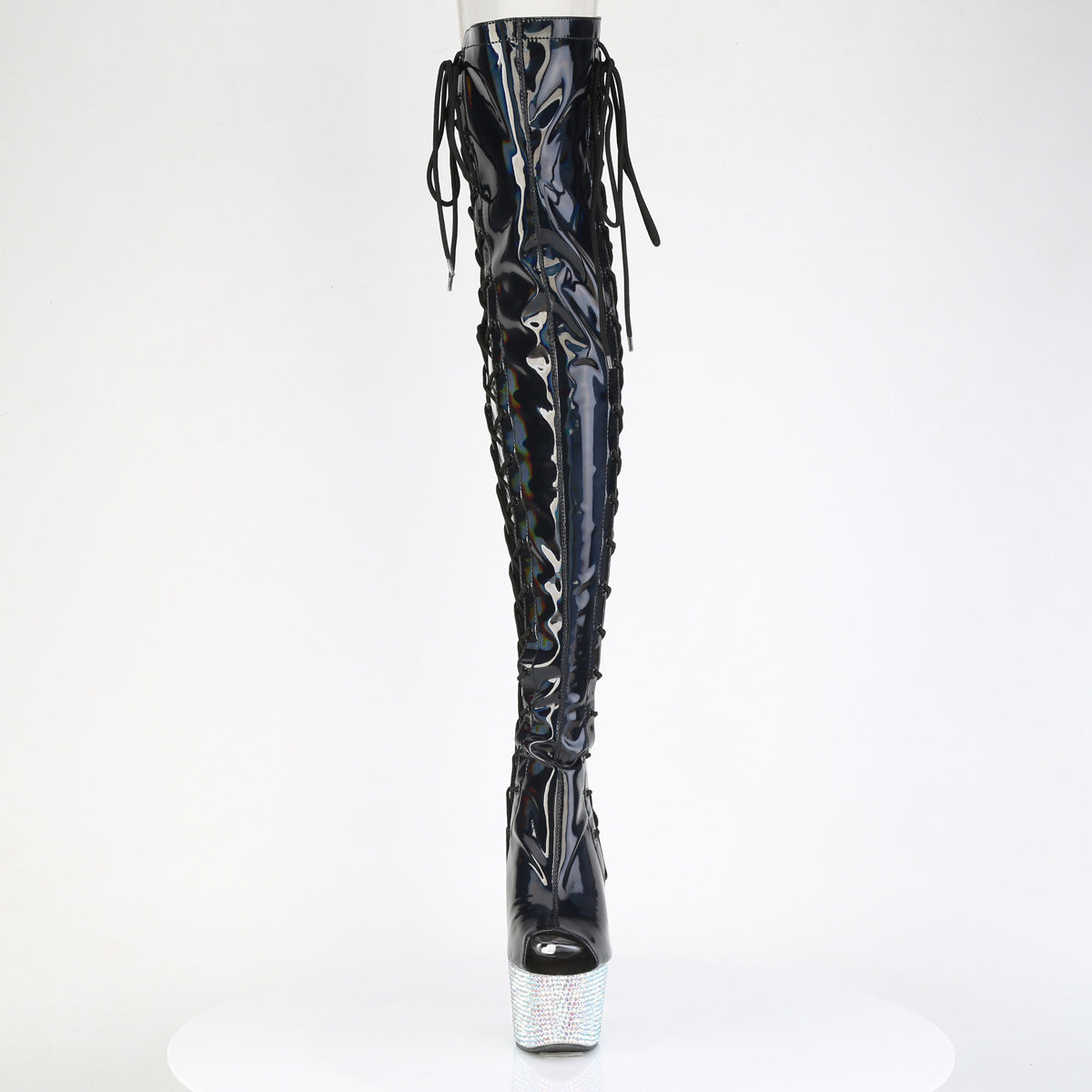 【PLEASER】BEJEWELED-3052HG-7 シューズ Blk Holo Pat/Slv Multi RS【取寄】