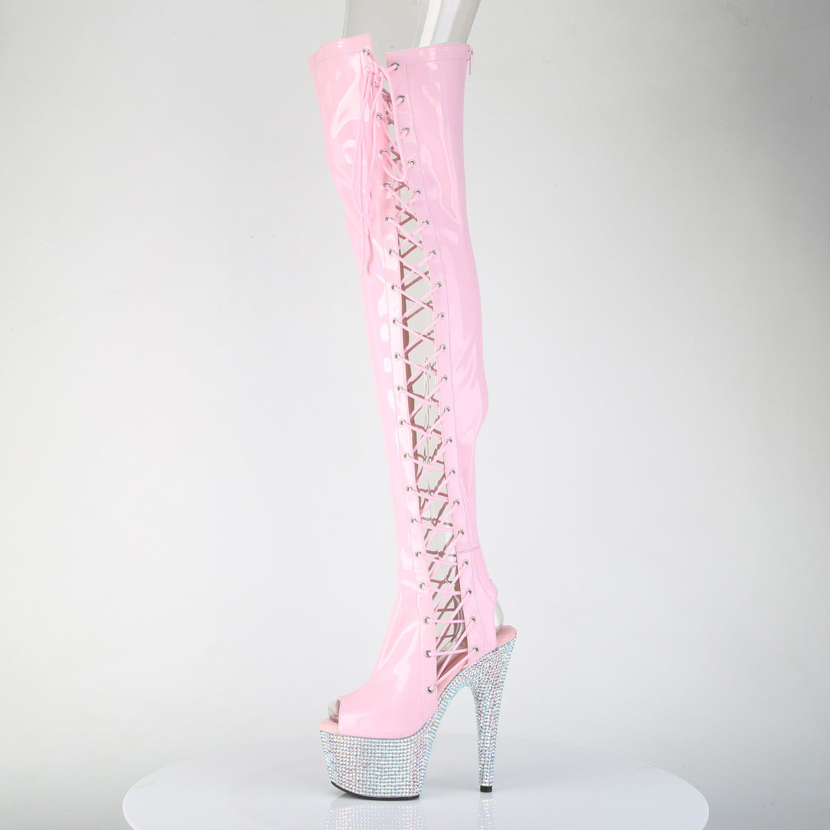 【PLEASER】BEJEWELED-3052HG-7 シューズ B. Pink Holo Pat/Slv AB RS【取寄】