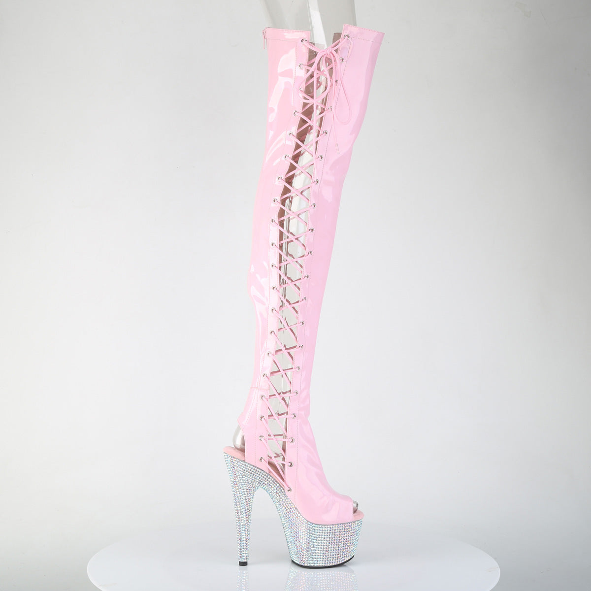 【PLEASER】BEJEWELED-3052HG-7 シューズ B. Pink Holo Pat/Slv AB RS【取寄】