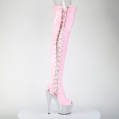 【PLEASER】BEJEWELED-3052HG-7 シューズ B. Pink Holo Pat/Slv AB RS【取寄】
