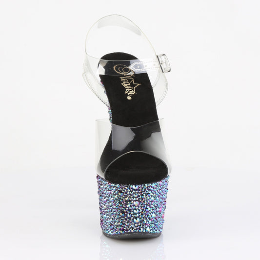 【PLEASER】BEJEWELED-708MS プラットフォームシューズ Clr/Blk Multi RS【取寄】