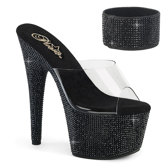 【PLEASER】BEJEWELED-712RS シューズ Clr/Blk RS【取寄】
