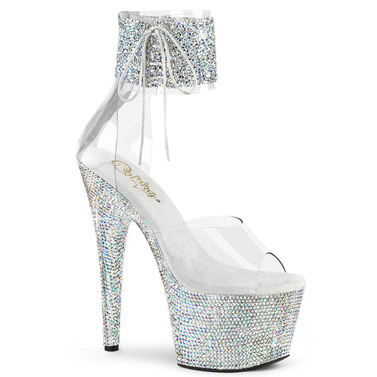 【PLEASER】BEJEWELED-724RS-02 プラットフォームシューズ Clr-Slv Multi RS/Slv AB RS【取寄】