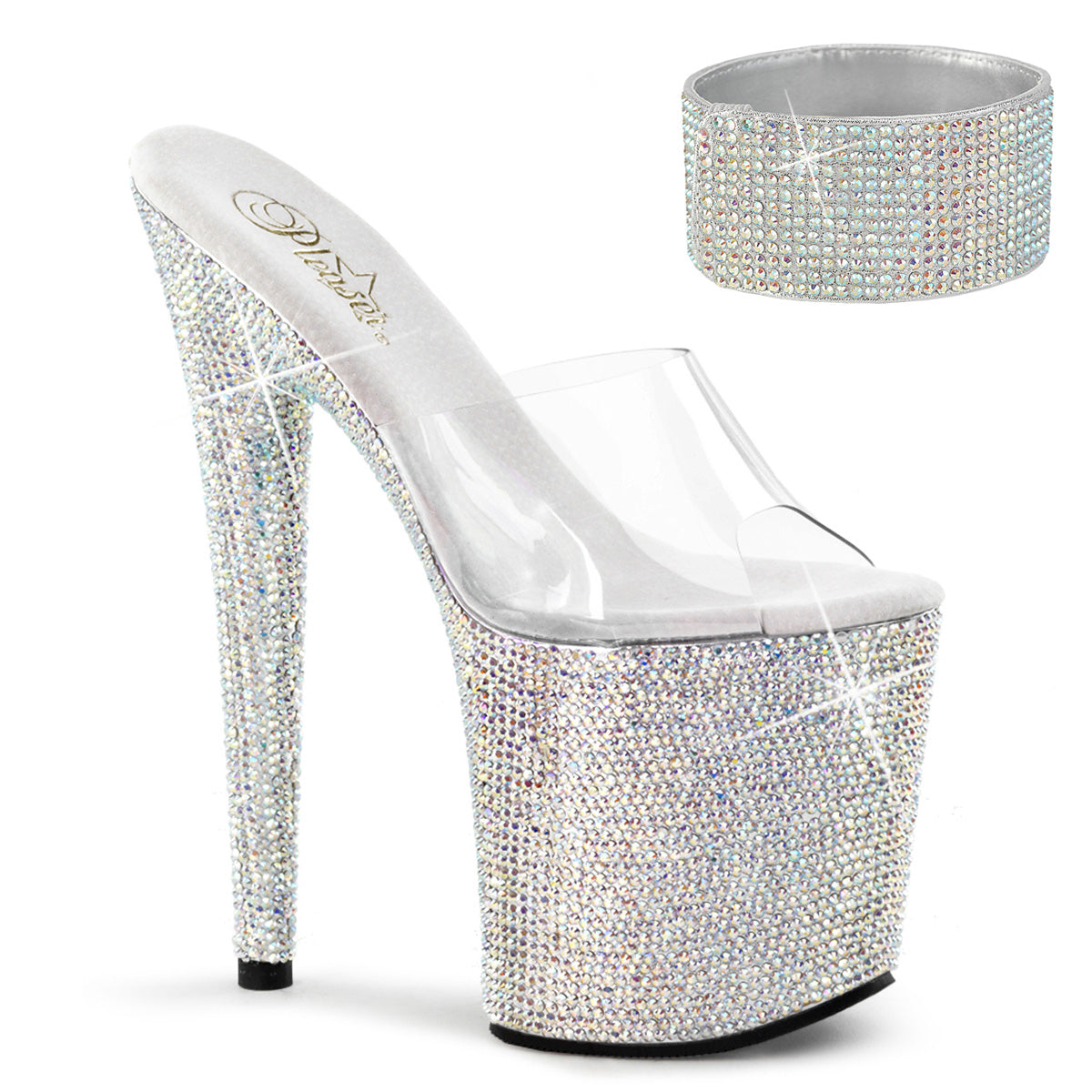 【PLEASER】BEJEWELED-812RS シューズ Clr/Slv Multi RS【取寄】