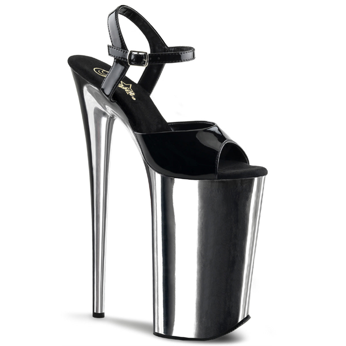 【PLEASER】BEYOND-009 シューズ Blk/Slv Chrome【取寄】
