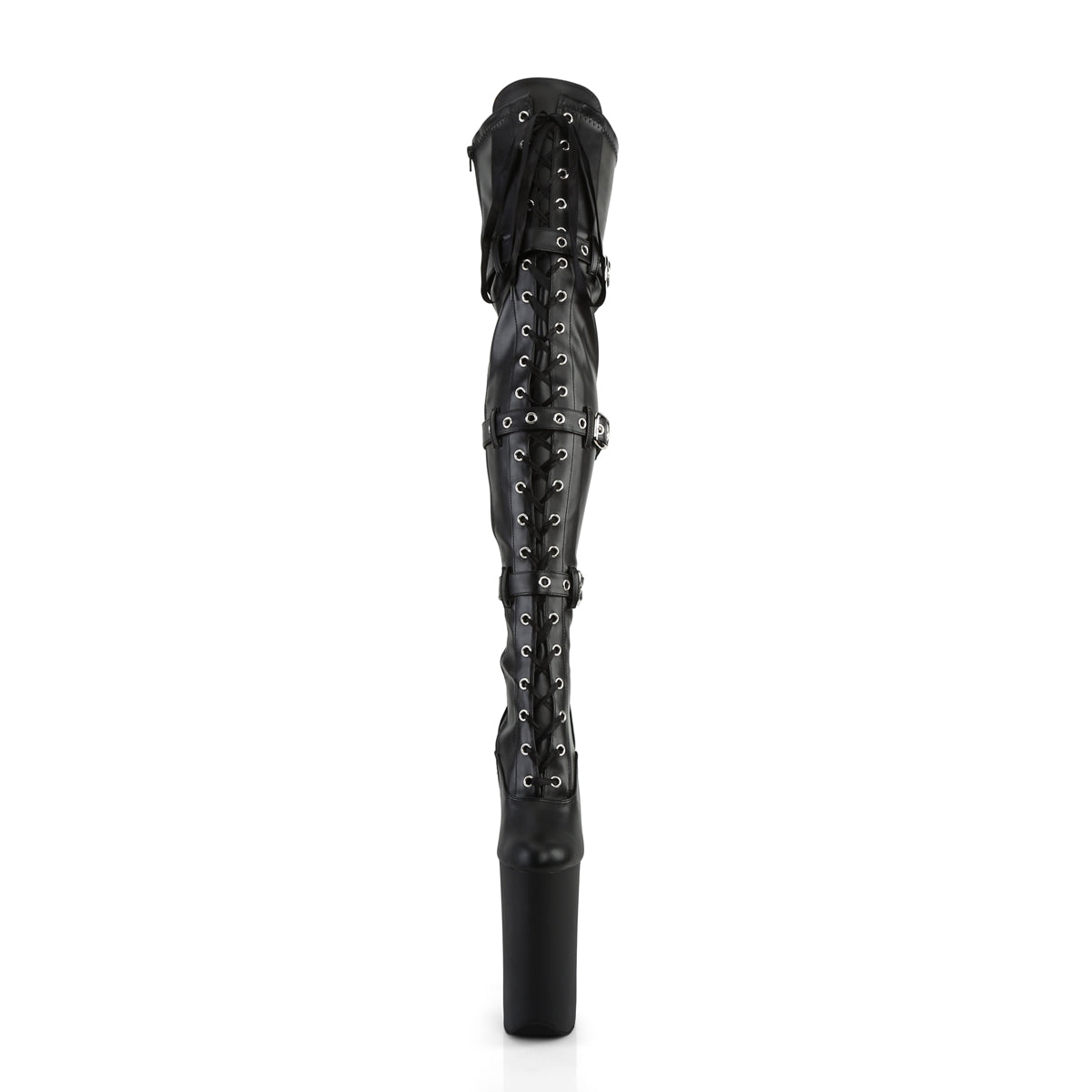 【PLEASER】BEYOND-3028 プラットフォームシューズ Blk Str Faux Leather/Blk Matte【取寄】