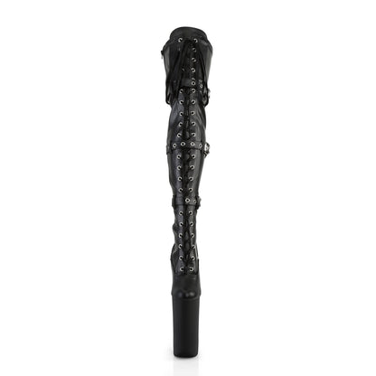 【PLEASER】BEYOND-3028 プラットフォームシューズ Blk Str Faux Leather/Blk Matte【取寄】