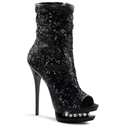 【PLEASER】BLONDIE-R-1008 シューズ Blk Sequins/Blk【取寄】