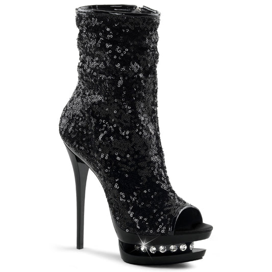 【PLEASER】BLONDIE-R-1008 シューズ Blk Sequins/Blk【取寄】