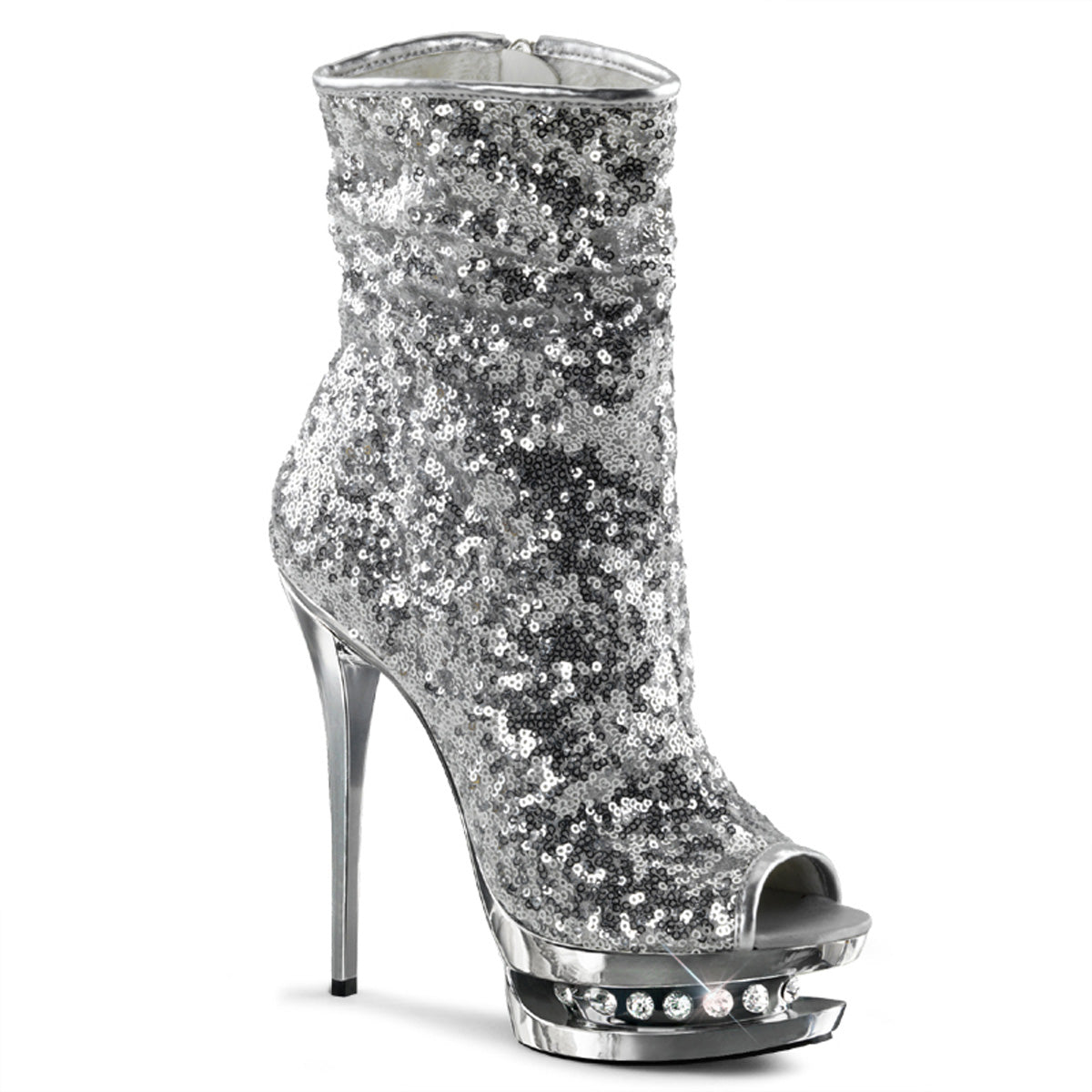 【PLEASER】BLONDIE-R-1008 シューズ Slv Sequins/Slv Chrome【取寄】