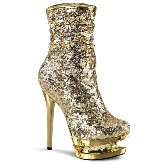 【PLEASER】BLONDIE-R-1009 シューズ Gold Sequins/Gold Chrome【取寄】
