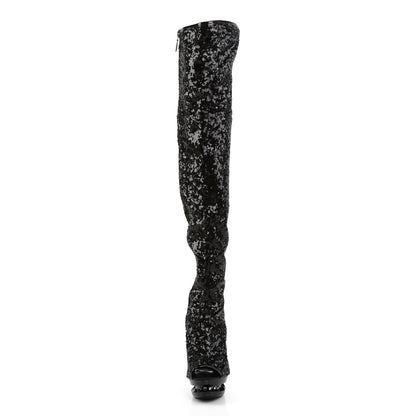 【PLEASER】BLONDIE-R-3011 シューズ Blk Sequins/Blk【取寄】