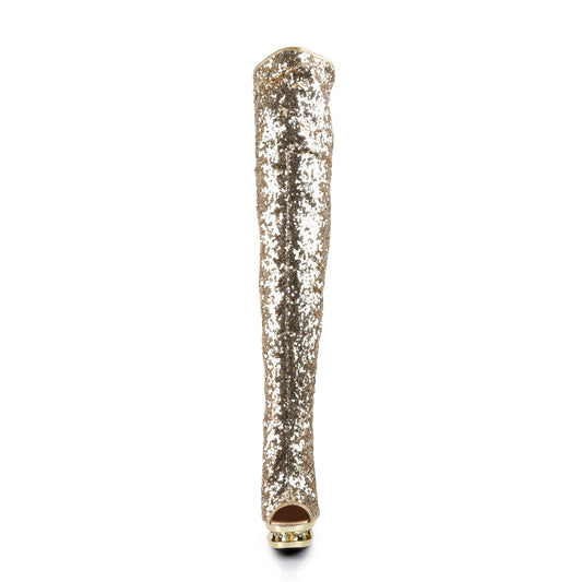 【PLEASER】BLONDIE-R-3011 シューズ Gold Sequins/Gold Chrome【取寄】