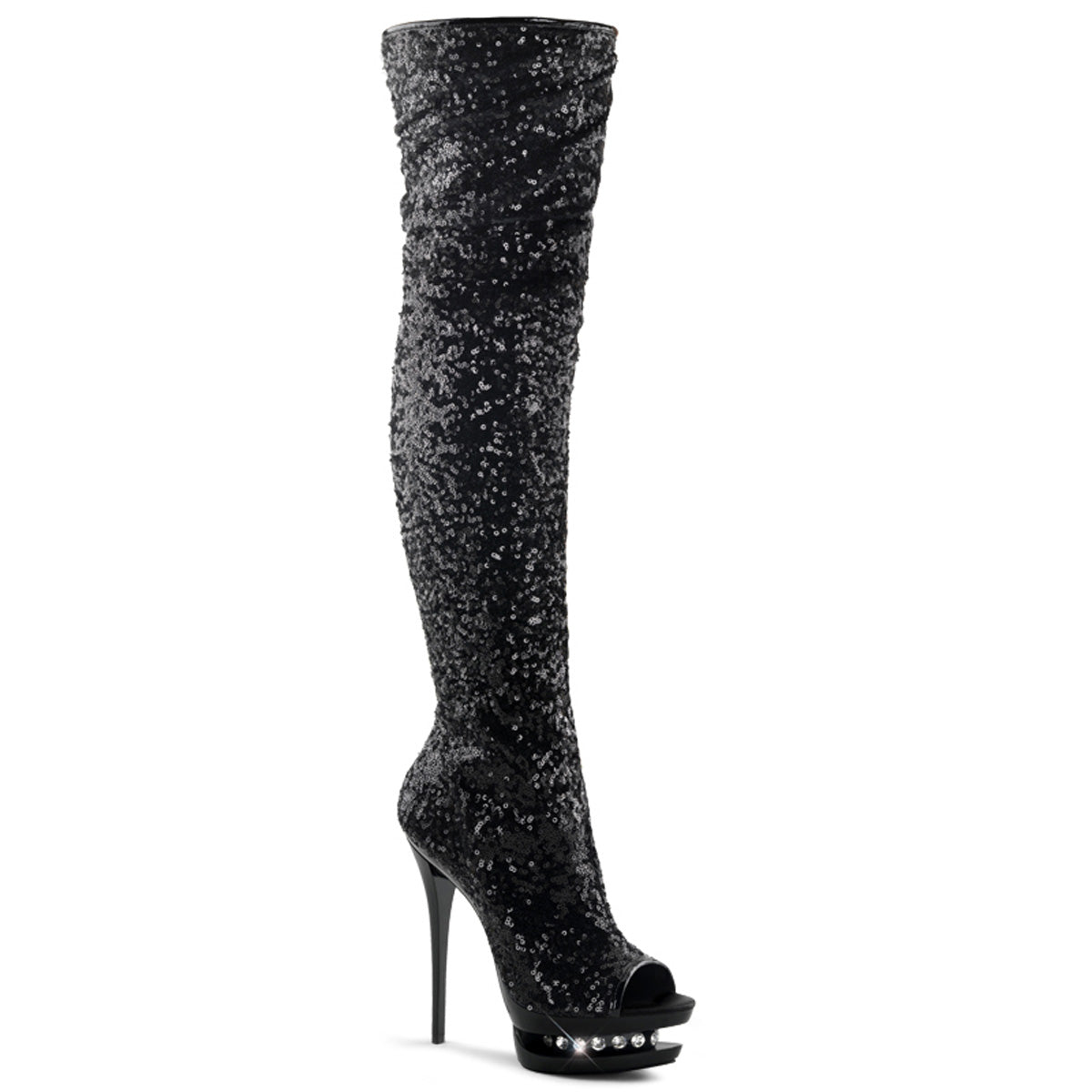 【PLEASER】BLONDIE-R-3011 シューズ Blk Sequins/Blk【取寄】