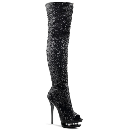 【PLEASER】BLONDIE-R-3011 シューズ Blk Sequins/Blk【取寄】