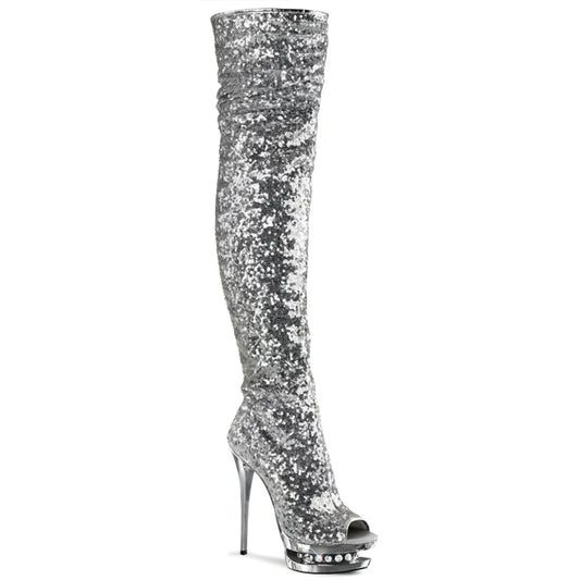 【PLEASER】BLONDIE-R-3011 シューズ Slv Sequins/Slv Chrome【取寄】