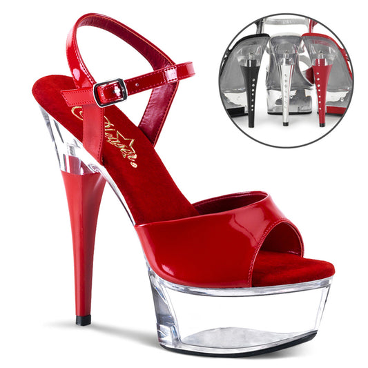 【PLEASER】CAPTIVA-609 プラットフォームシューズ Red Pat/Clr【取寄】