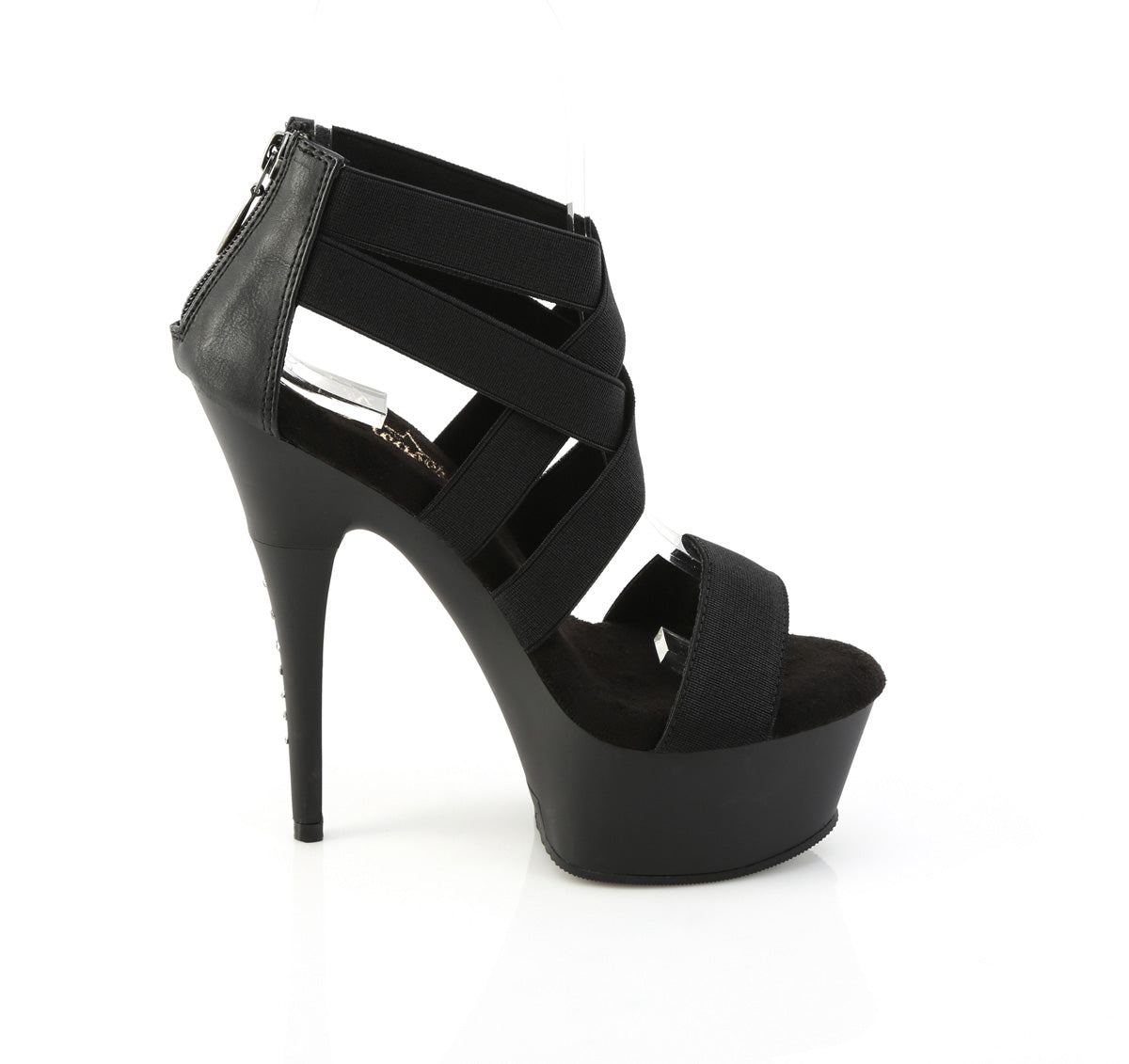 【PLEASER】CAPTIVA-669 シューズ Blk Elastic Band-Faux Leather/Blk Matte【取寄】