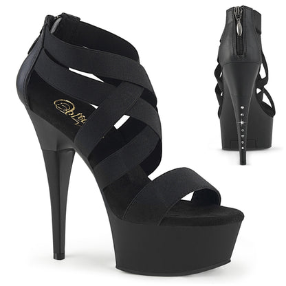 【PLEASER】CAPTIVA-669 シューズ Blk Elastic Band-Faux Leather/Blk Matte【取寄】