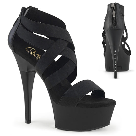 【PLEASER】CAPTIVA-669 シューズ Blk Elastic Band-Faux Leather/Blk Matte【取寄】