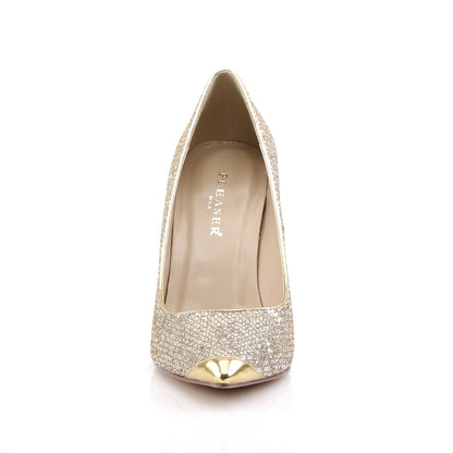 【PLEASER】CLASSIQUE-20 シングルソールシューズ Gold Glittery Lame Pu【取寄】